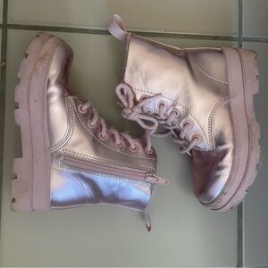 Metallic Pink Combat Boots